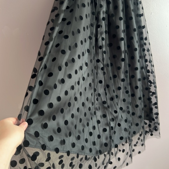 Black layered skirt polka dot Size 10/Large EUC - Picture 8 of 16